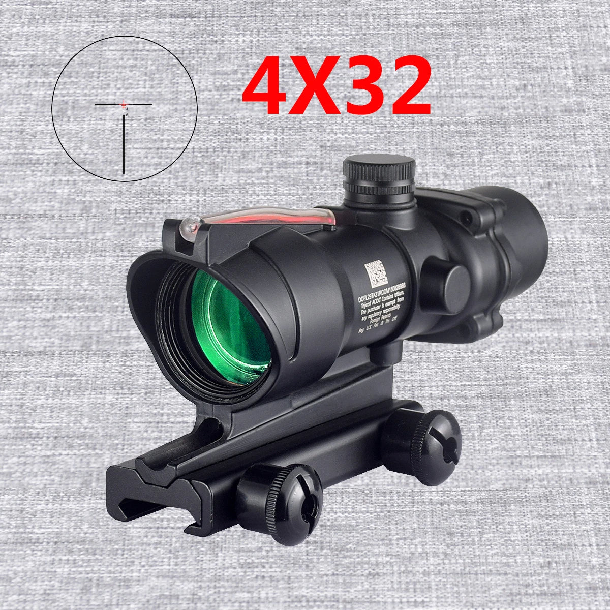 Skunk ACOG 4X32 4X Magnifier Fiber Optics Red/Green Dot Scope w/ Flash Shroud