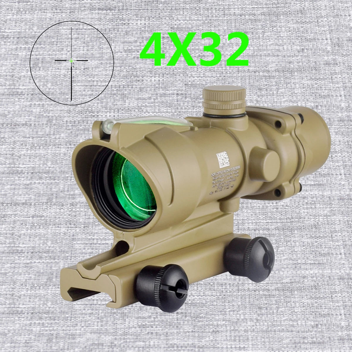 Skunk ACOG 4X32 4X Magnifier Fiber Optics Red/Green Dot Scope w/ Flash Shroud