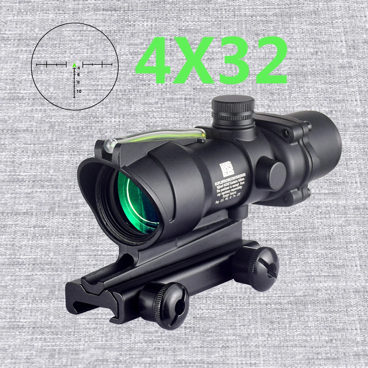 Skunk ACOG 4X32 4X Magnifier Fiber Optics Red/Green Dot Scope w/ Flash Shroud